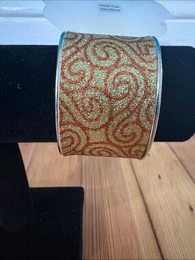 Gold Glitter Swirl Cuff Bracelet